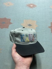 Vintage SnapBack hat cap Kauai Hawaii island beach embroidered multicolor