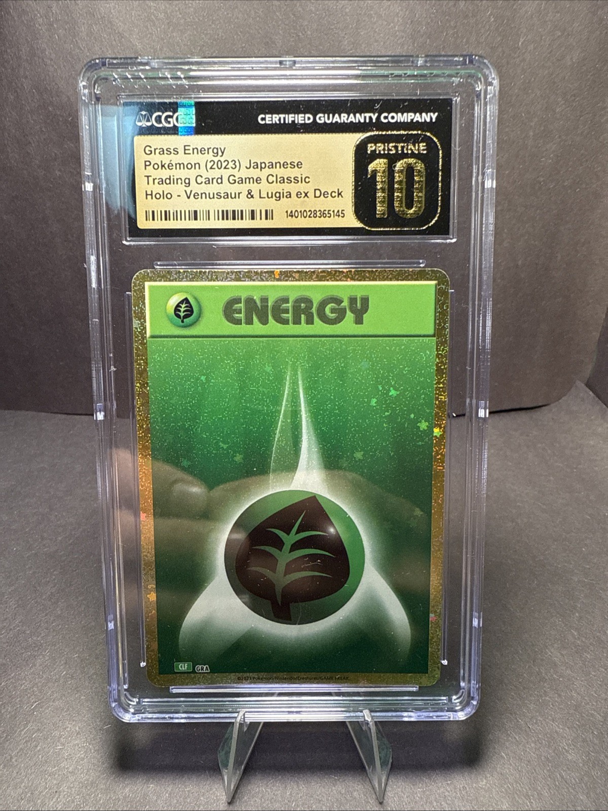 CGC Pristine 10 Grass Energy GRA Classic Collection CLF Japanese Pokemon Card