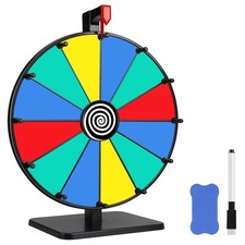 Pionites 12 Inch 12 Slots Prize Wheel Tabletop Fortune Spin with 12'' 12slots 