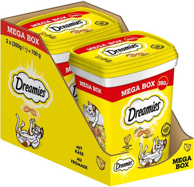 DREAMIES Katzensnacks - 2X350G - Mit Käse - Traumhaft Knusprige Katzen Leckerlie