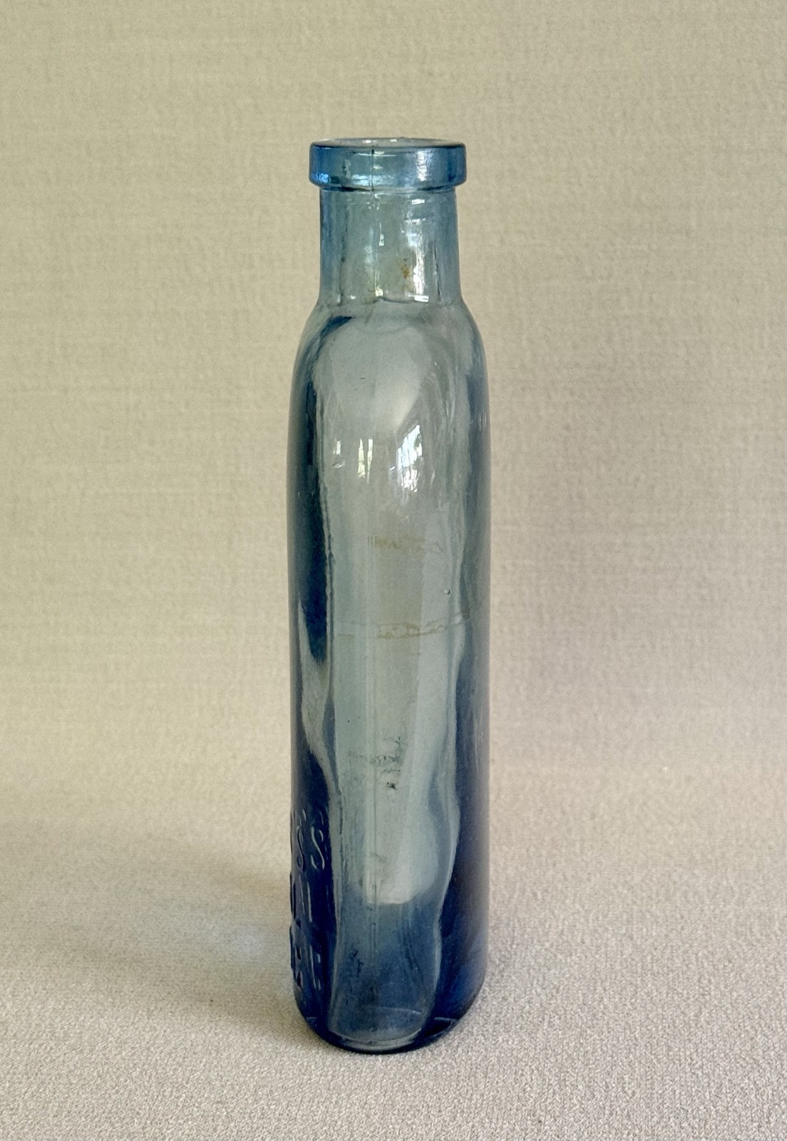 Rare Antique Embossed Sawyer's Crystal Bluing Bottle - Peacock Blue Glass