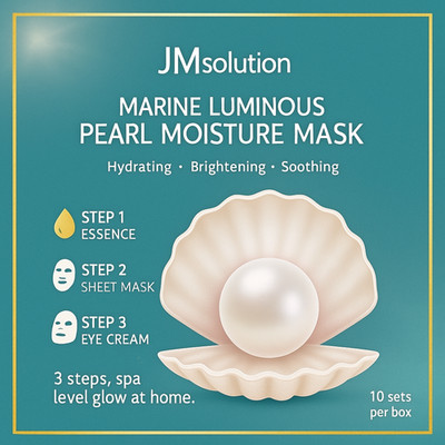 JMsolution   Marine Luminous Pearl Moisture Mask 20 pcs