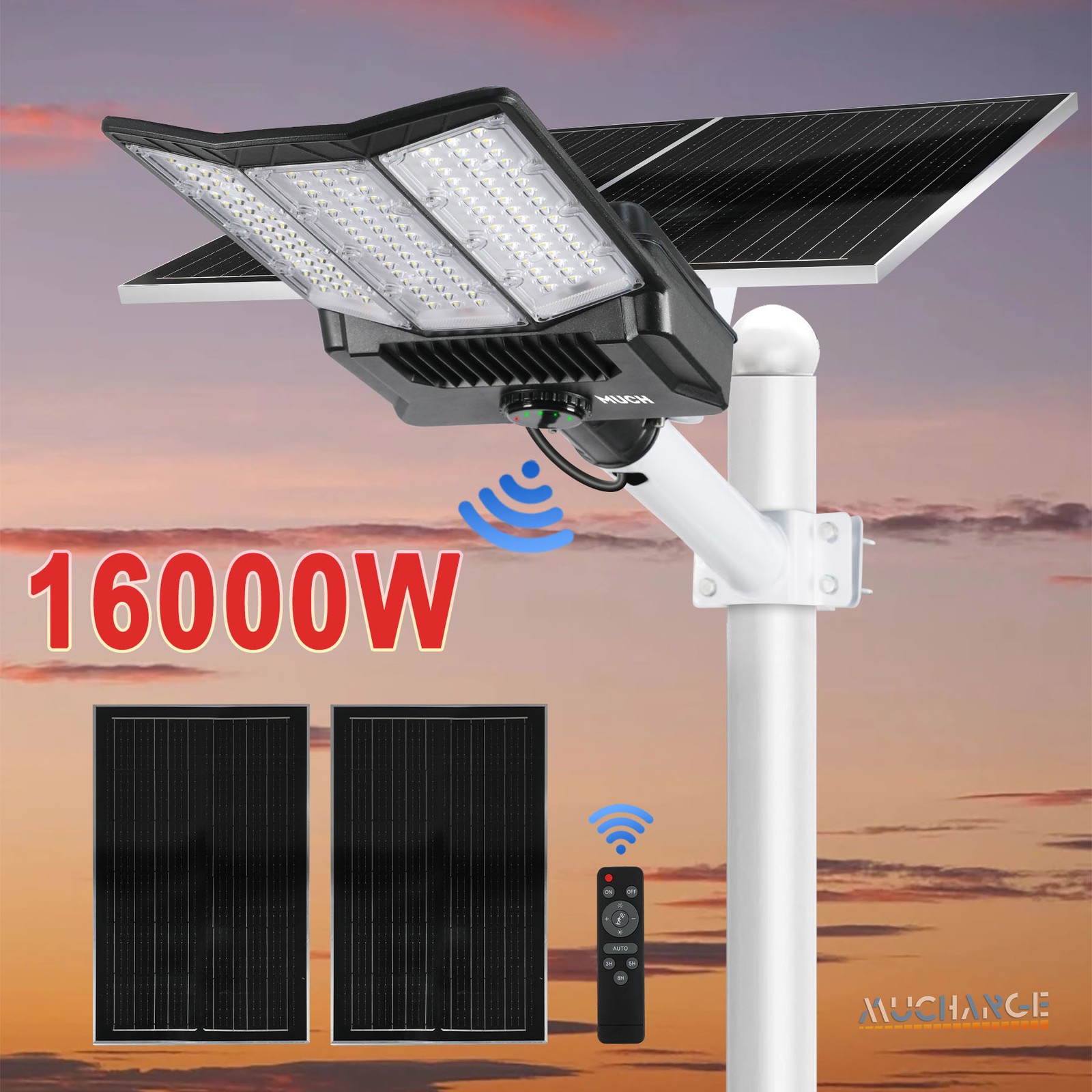 MUCH 99000000lm Commercial Solar Street Light ,Dusk to Dawn 