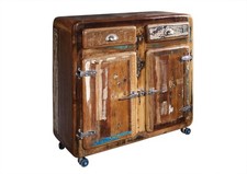 shabby chic Kommode Mehrzweckschrank Sideboard Schrank Massivholz Altholz Eisen