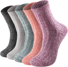 Wool Socks for Women - Womens Wool Socks Winter Warm Cozy Knit Sock for Women Me