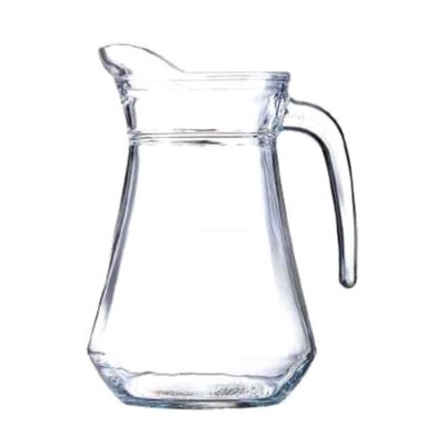 Glas Wasserkrug Milchsaft Tisch Servierkanne Getränkekrug 1,5L klar robust