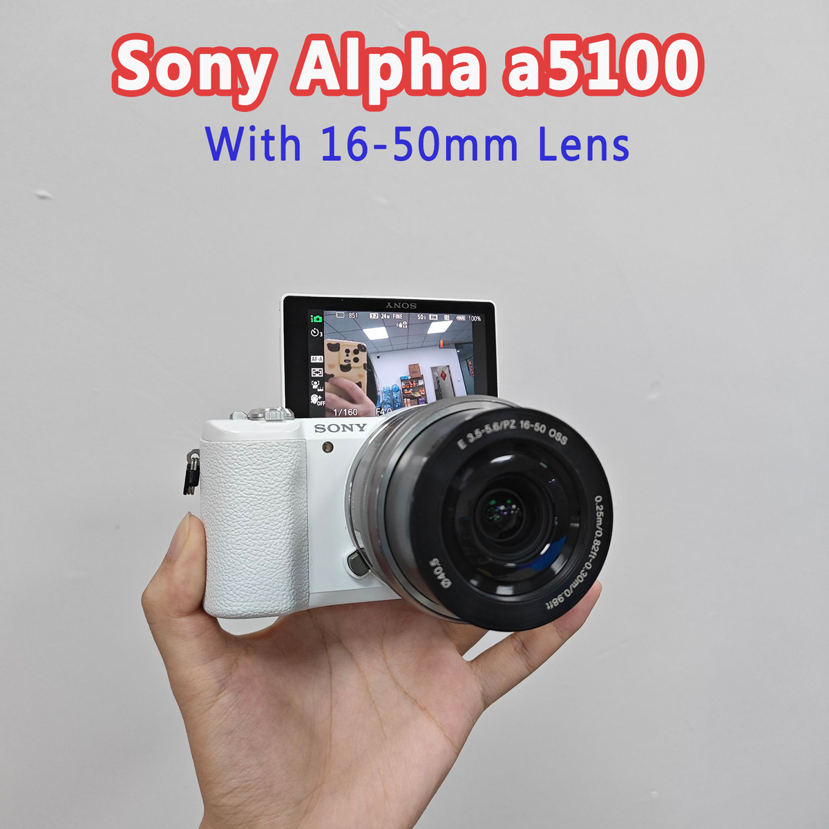 Sony Alpha a5100 Mirrorless White w/ E 16-50mm Lens 24MP Camera