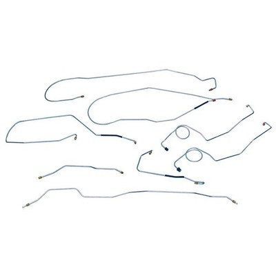 1967-70  Ford F100 F150 2wd Short Power Drum Brake Line Set Tubes Kit OE Steel