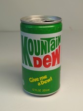 VTG 1970s Mountain Dew Soda Pop Can 12oz (355ml) Steel Johnstown PA