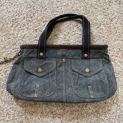 Kipling Blue Jean Denim Y2K Alpha Shoulder Bag Vintage 