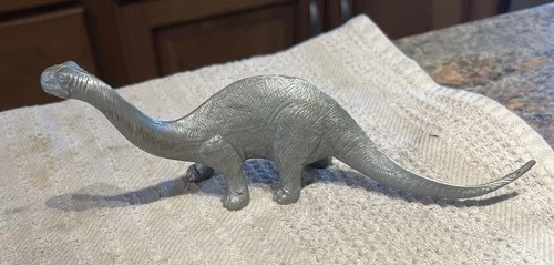 VTG Marx Prehistoric Times Dinosaur Playset Metallic Silver Brontosaurus 1950s