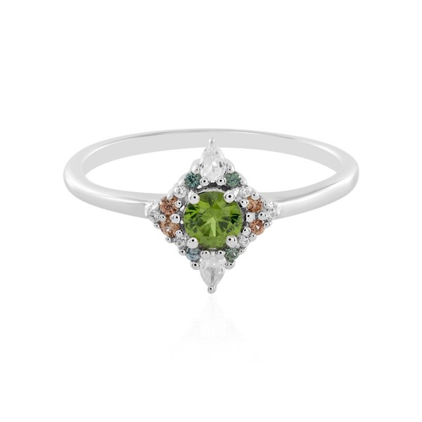 Cavill Ring 0,42Ct Zirkon Ceylon Saphir Tropfen 925 Sterling Silber Damen-image