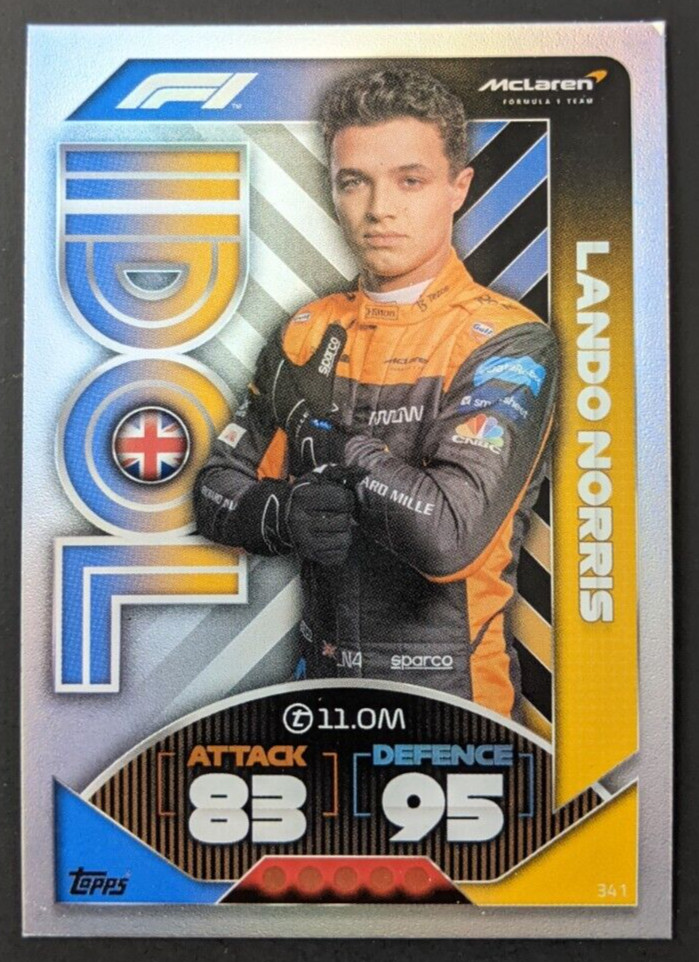 Lando Norris #341 Idol 2022 Topps Turbo Attax F1 Foil Formula 1 Card Game TCG