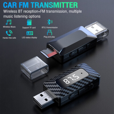 USB Bluetooth 5.3 Audio Adapter Transmitter Receiver For Car AUX Speaker PC TV