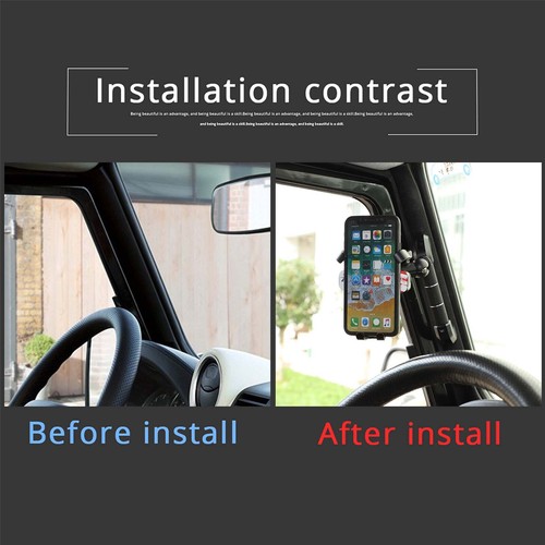 Alloy Phone Bracket With A-Pillar Grab Handle For Land Rover Defender 2004-2018 - Picture 5 of 20