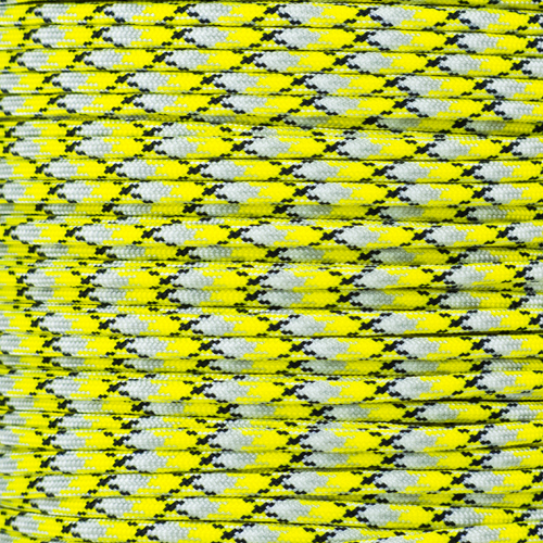 Corda Paracord 550 30 Metri - Nylon 7 Core, Verde Fluorescente E Giallo, Per Camping E Sopravvivenza