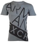 Armani Exchange Grey Black Bias Short Sleeve Slim Fit Designer V-neck T-shirt
