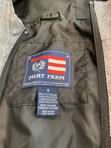 Baby Phat Kids Zip Up Hooded Jacket Size 6- Black/Gray - Picture 3 of 3