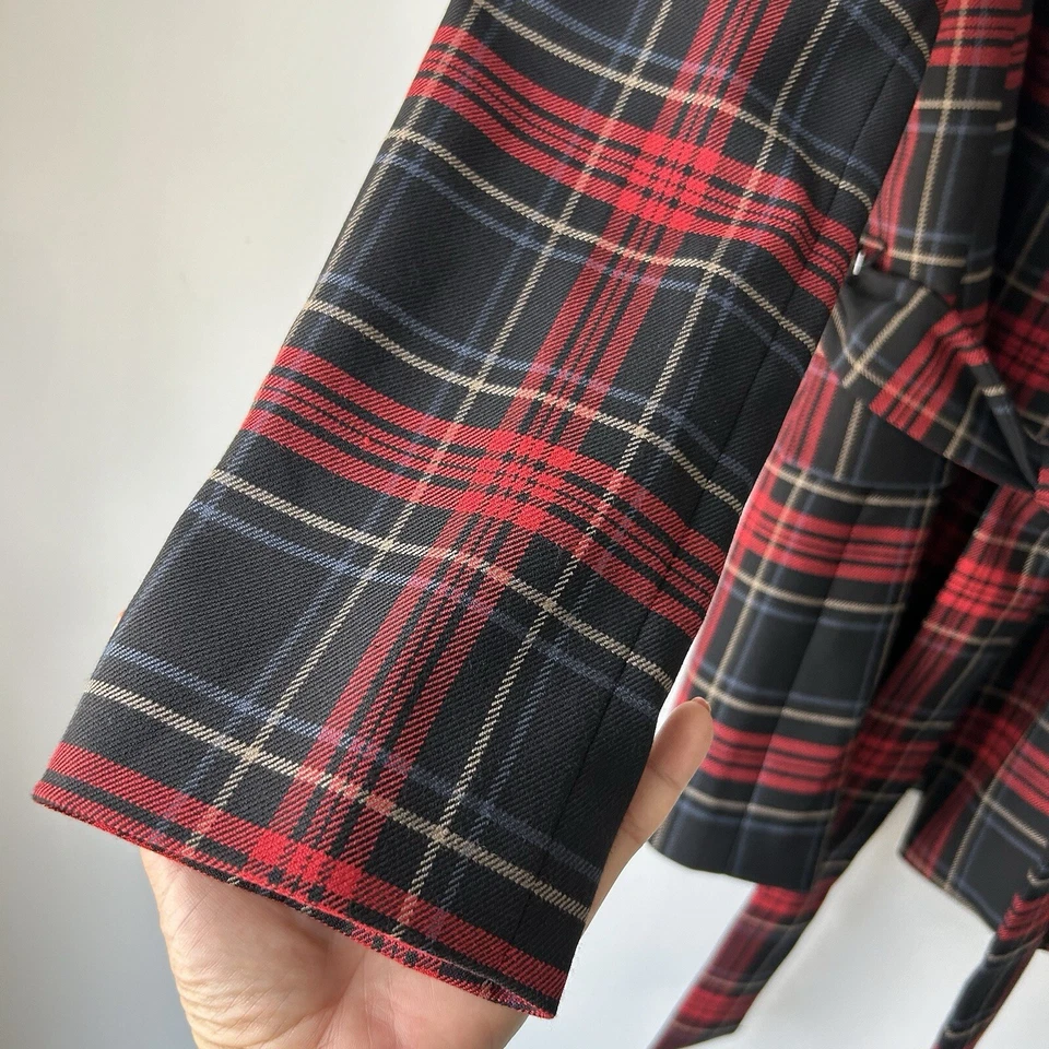 Daniel Cremieux Plaid Blazer Red Black Check Womens Sz 8 Classic Career Fall - Image 4 of 4