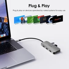 WAVLINK 12-in-1 USB-C Hub Triple 4K@60Hz 100W PD Ethernet SD/TF Reader Mac/Win