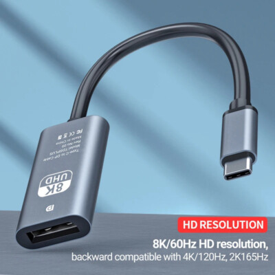 8K DP to USB-C zu DisplayPort Konverter DP Buchse 8K 60Hz / 4K 120Hz