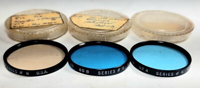 Filtres d'objectif vintage Tiffen Photar jaune série 1 #6 et 81C série