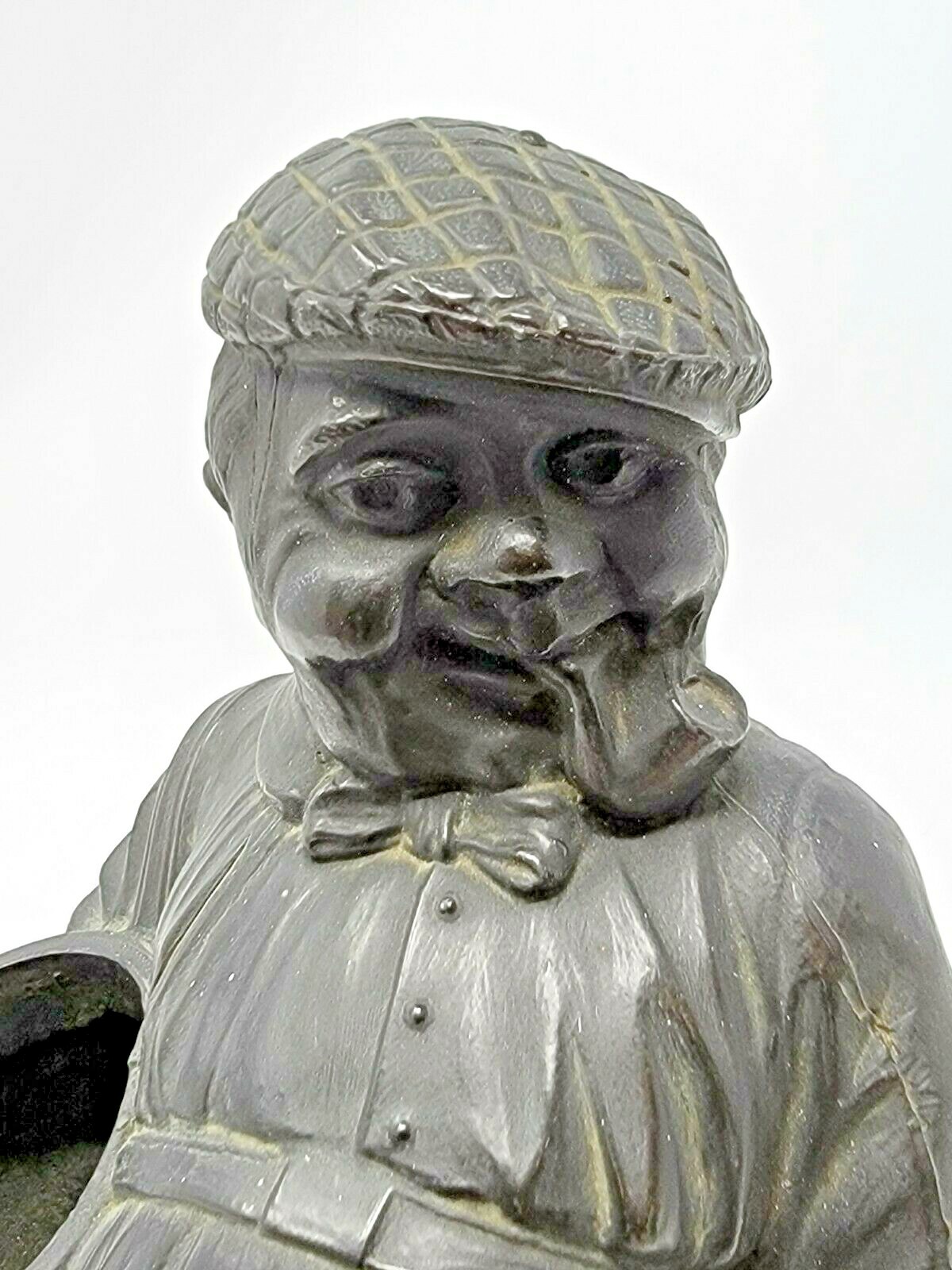 Antique Spelter Statue 1925 Peter Putter GOLF Tobacciana Pipe Holder - Caddie