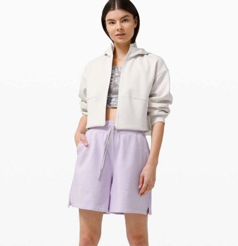 🌻 Lululemon Women's All Yours High Rise Lilac Size US8 UK12 W29" Cotton Terry - Picture 2 of 18