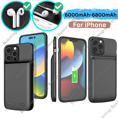 Battery Charger Case Power Bank For iPhone 11 12 13 14 XR XS 7 8 Charging Cover