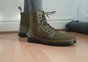 green canvas doc martens
