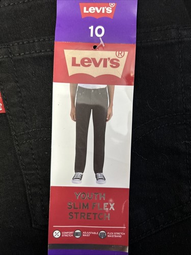 NEW YOUTH LEVI'S 511 SLIM FLEX STRETCH BLUE JEANS PANTS ADJUSTABLE WAIST SIZE 10