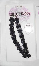 Vintage Collectible Flower Beaded Sequins Black Hair Headband Hair Accessories