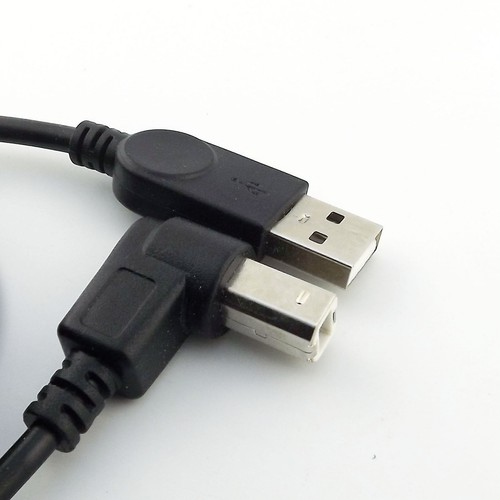 Black USB 2.0 Type A Male to B Male Down Angle Scanner Printer Cable Cord 3FT/1M - Picture 2 of 5