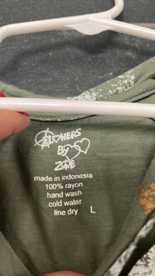 Цветы от Zoe девочек зеленый звезда печать длинным рукавом искусственно состаренный Топ размер большой - Изображение 4 из 4