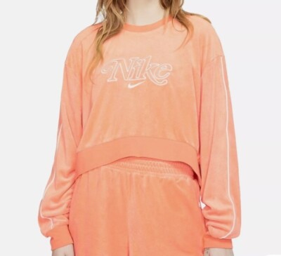 Nike Womens Retro Femme Terry Cropped Crew Sweatshirt Size XXL Logo Pullover NWT | eBay