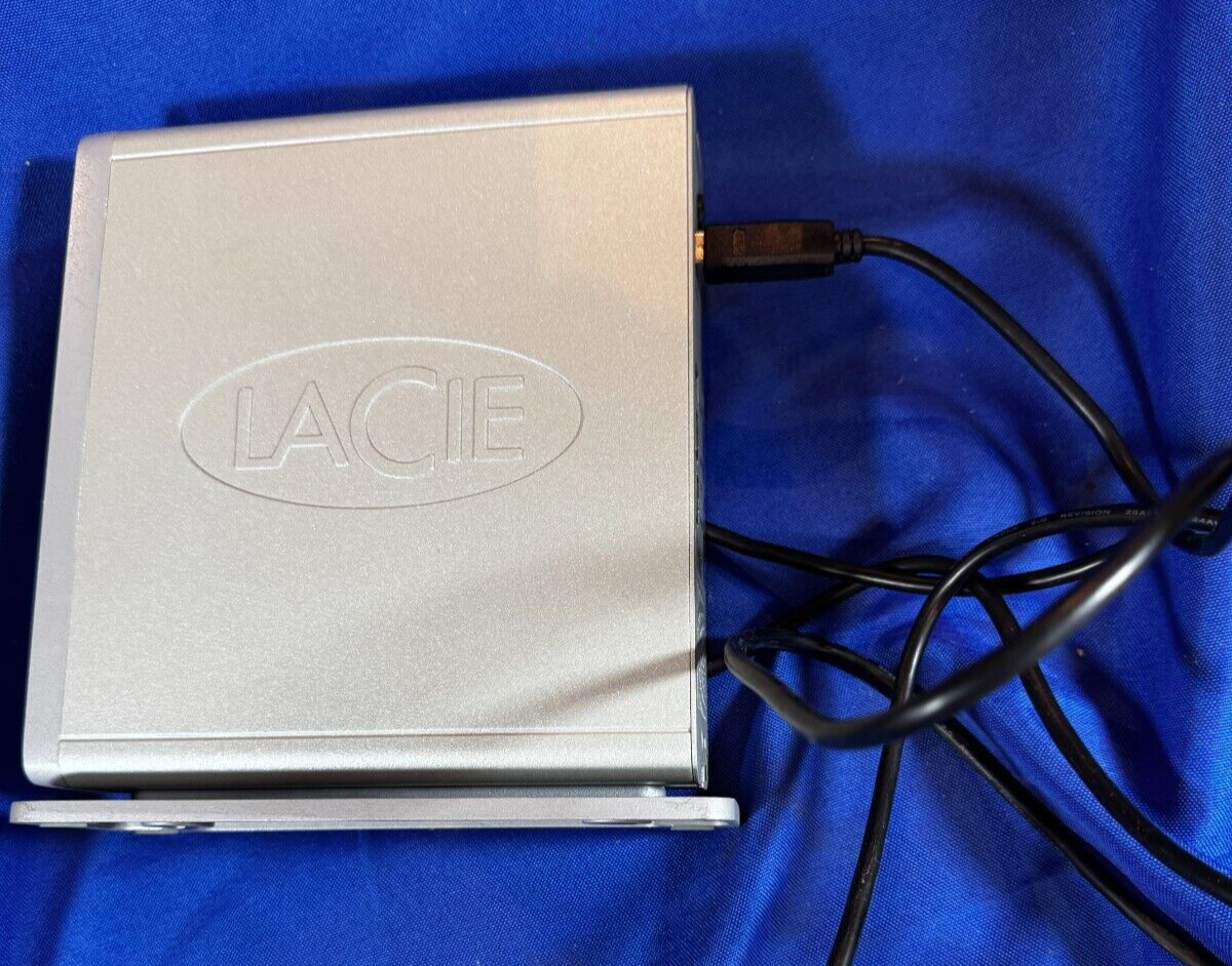 LACIE External Hard Drive # TBOBOLL/B w 2 cords, 160gb-image