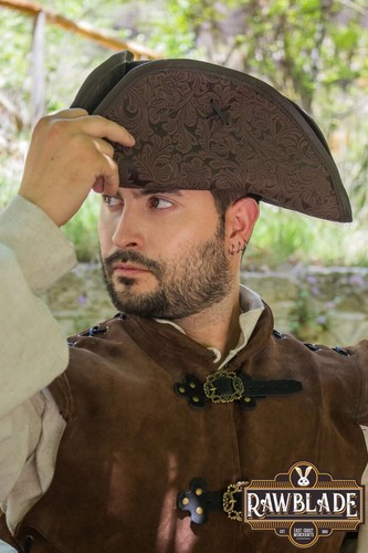 Jack Rackham Deluxe Pirate Hat Brown LARP, Renaissance Faire, Cosplay - Bild 2 von 5