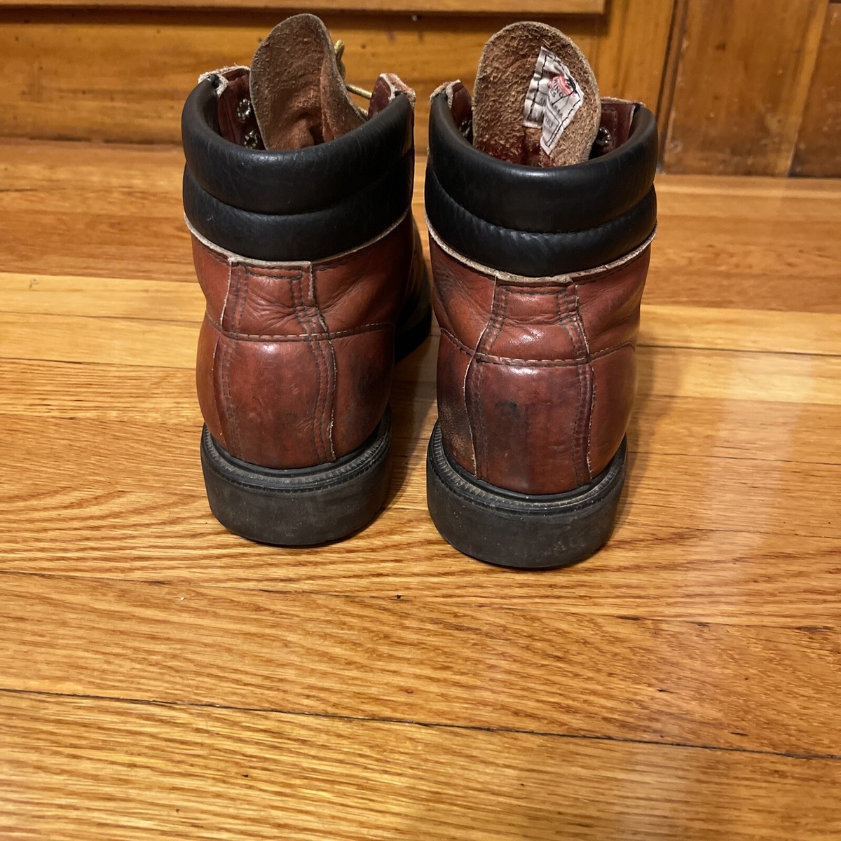 Vtg OXBLOOD STEEL TOE USA  RED WING‎ CHORE WORK BOOTS Men’s Size 15B 1980 main image 2
