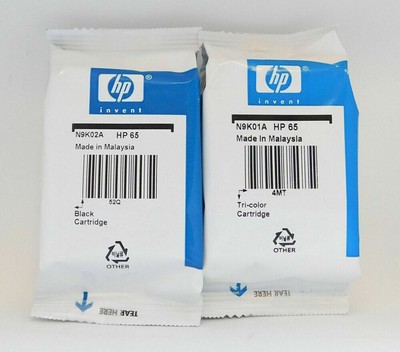 hp 65 black and tricolor cartridges