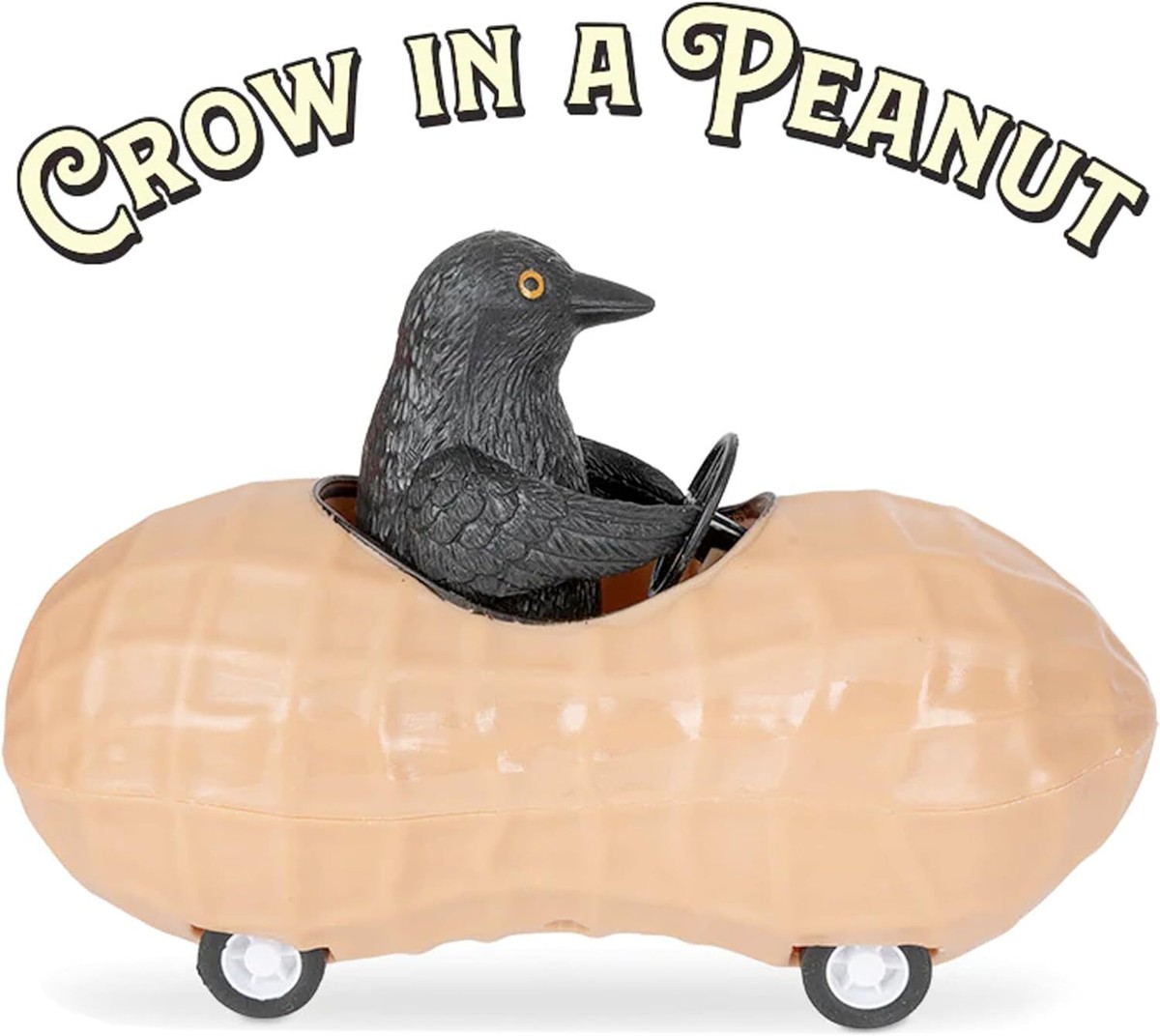 Crow in a Peanut Cute Pullback Racing Car Child Toy Archie McPhee