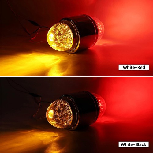 2X LED Red/Amber Fender Semi Truck Pedestal Lights Turn Signal Tail Dual Face - Picture 7 of 9
