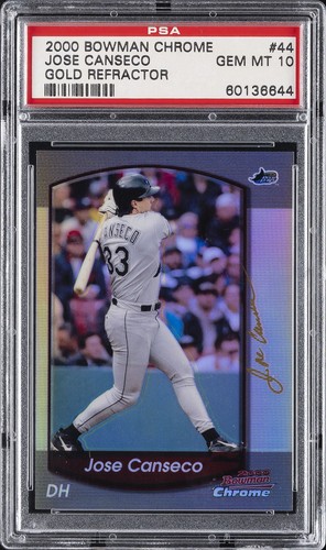 2000 BOWMAN CHROME REFRACTOR #44 JOSE CANSECO PSA 10 - Picture 1 of 2