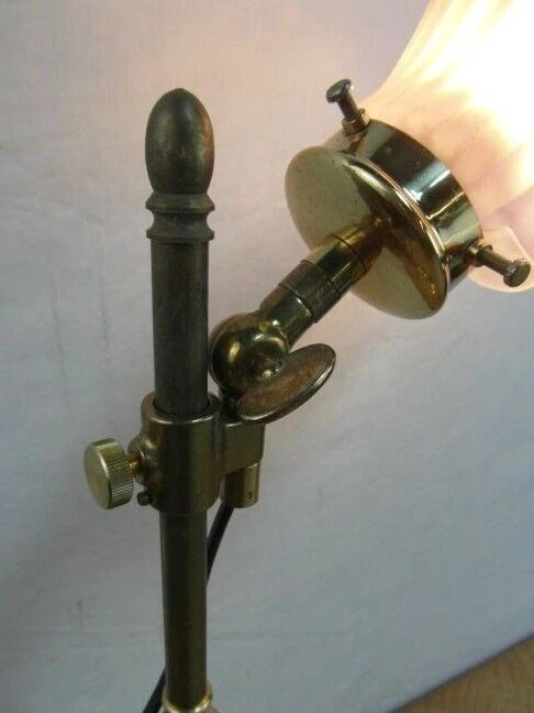 Pultlampe Antik Stil Bankerlampe Messing Verstellbar Muschel Unikat Lampe 25b5 - Bild 3 von 4