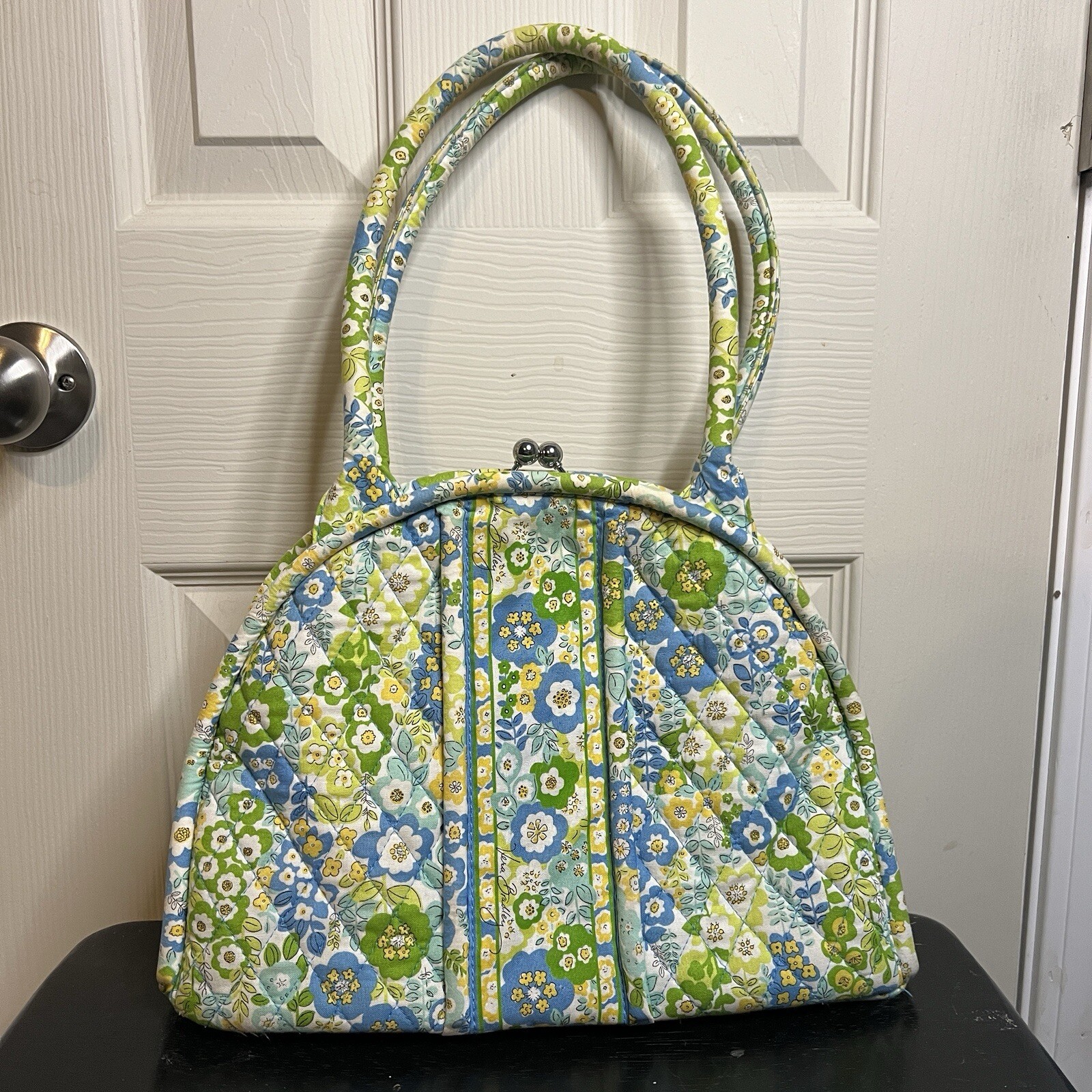 Vera Bradley Purse Bag Toggle Closure English Meadow Floral blue yellow green