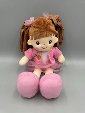 Linzy Toys Plush Cloth Rag Doll 16" In Pink Tutu Style Skirt & Sweater