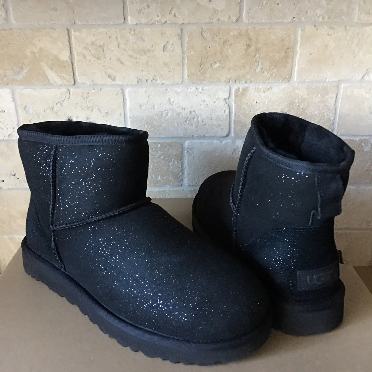 Black top shimmer uggs