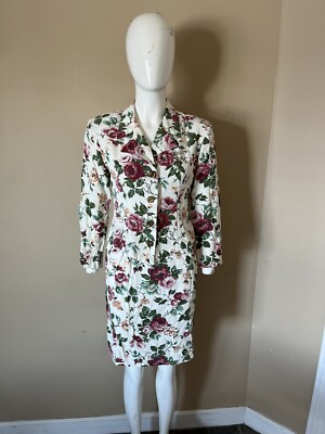 Vtg 80s 90s Hot Potato Floral 2pc Skirt Suit Sz S Cottage Core
