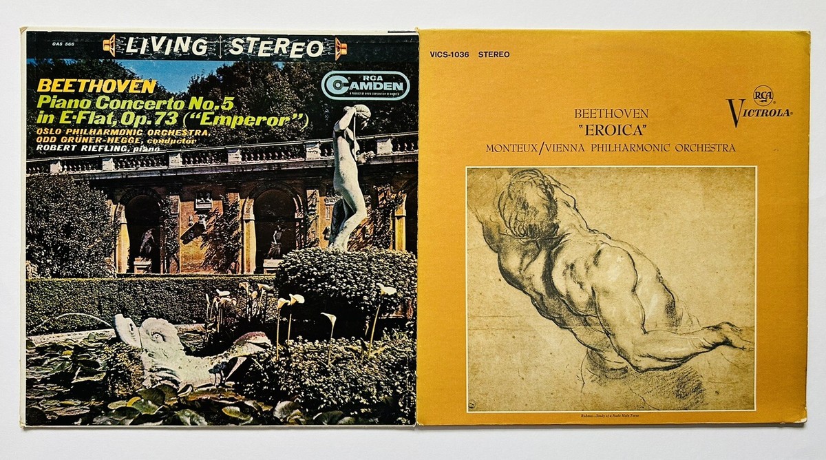 洋楽 Beetioven LP Vintage, Lot Of 2, Beethoven Vinyl LP, “Emperor” 1960, “Eroica
