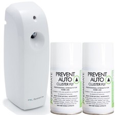 Xterminate Cluster Fly Killer Aerosol Spray Dispenser Lofts Attics 2 x Refills