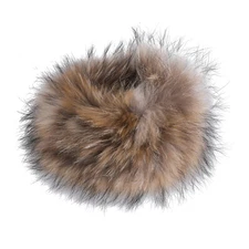 Women's Headband Genuine Raccoon Hair Knitted Neck Warmer Furry Hairband